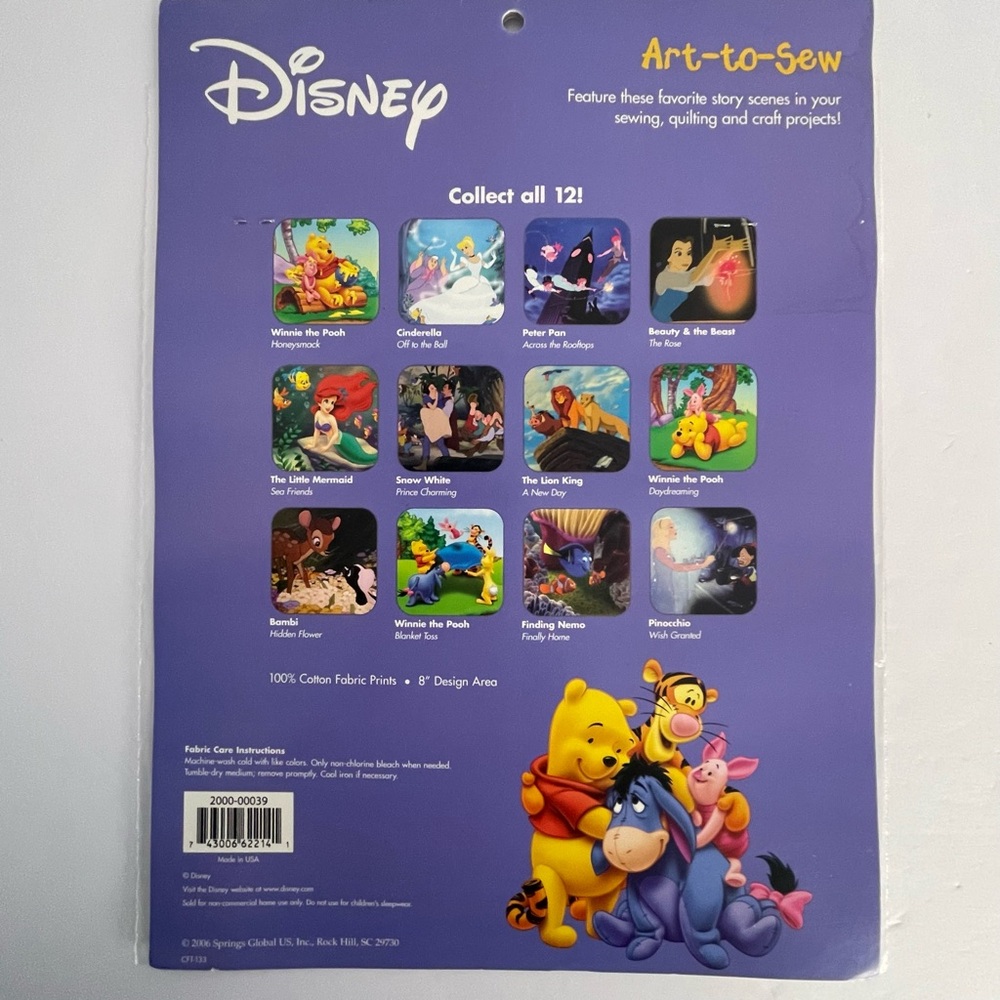 Art To Sew Disney Classic Pooh Quilt Craft 3 Squares Pooh Baby Cross Stitch Book - Picture 8 of 15